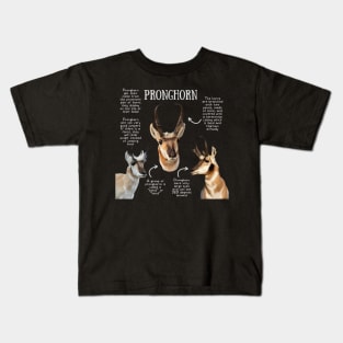 Animal Facts - Pronghorn Kids T-Shirt